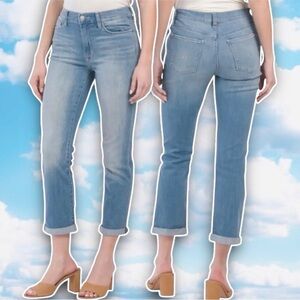 NWT HUDSON JEANS Blair High Rise Straight Crop Jeans Claudia Wash Classic Preppy